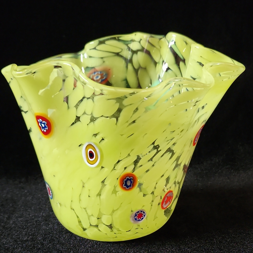 Vint/Mint Murano Handkerchief "Hand Blown" Smaller Glass Vase msrp $300-$800+